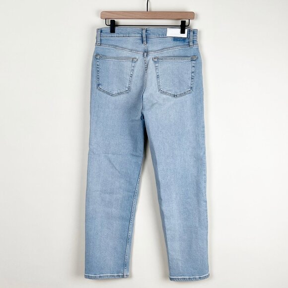 New Re/Done 70's Stove Pipe High Rise Waist Straight Leg Crop Light Wash Vintage - Picture 14 of 16